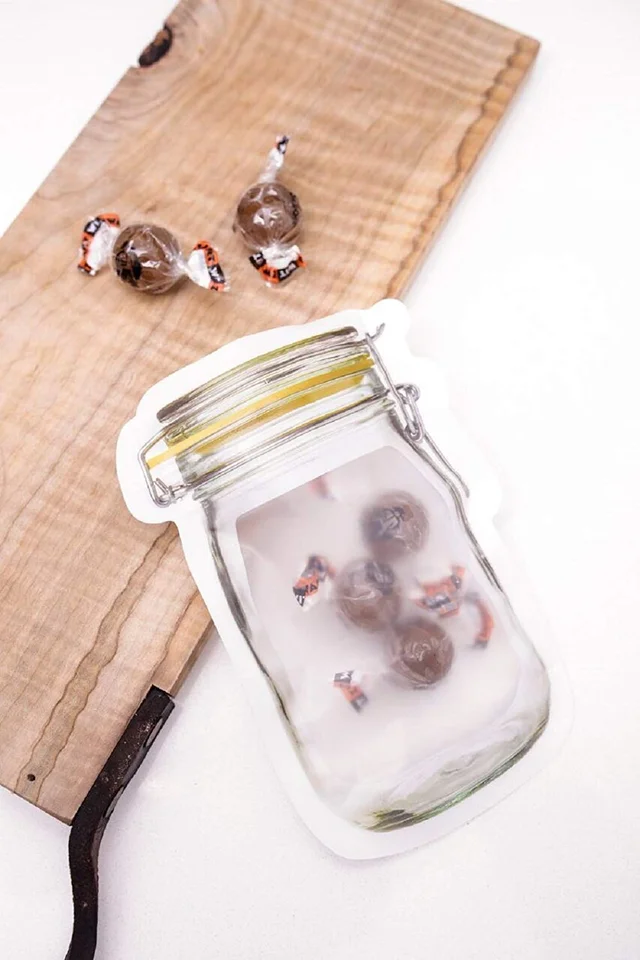 Reusable Food Storage Pouch – Airtight Mason Jar Zipper 150ml | Organivo