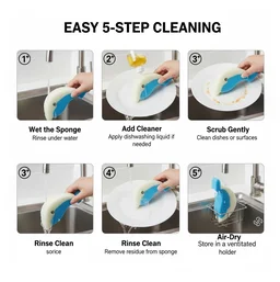 Reusable Kitchen Sponge – Eco-Friendly Multi-Surface Cleaning | SparkleTidy