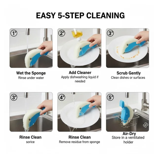 Reusable Kitchen Sponge – Eco-Friendly Multi-Surface Cleaning | SparkleTidy