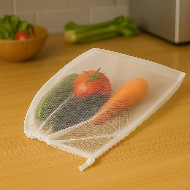 Reusable Mesh Produce Bags – Eco-Friendly Grocery Storage Set