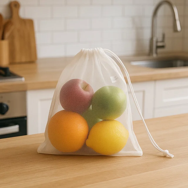 Reusable Mesh Produce Bags – Eco-Friendly Grocery Storage Set