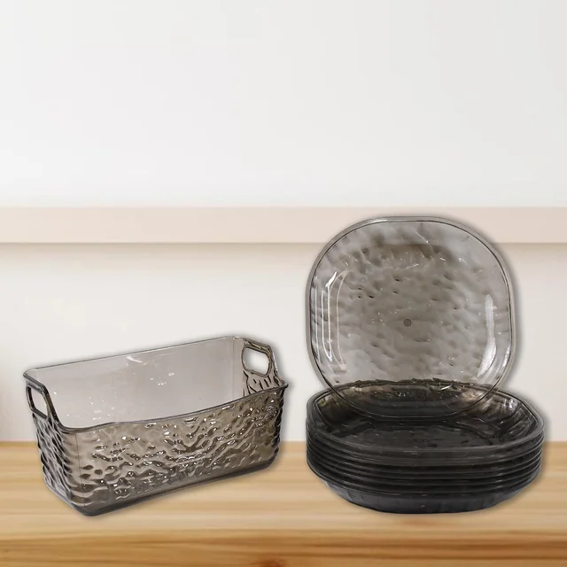 Reusable Plastic Dinner Plates Set – Durable & Lightweight 10-Pc