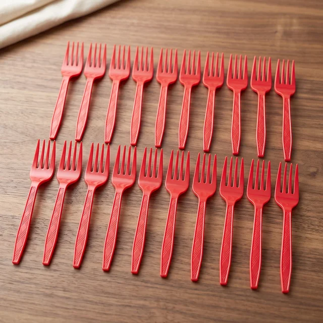Reusable Plastic Fork 20 Pc Set Durable Dinner Forks Unbreakable (20 Pc Set)