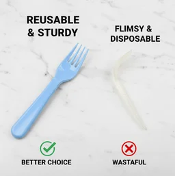 Reusable Plastic Forks – 5-Piece Heavy Duty Set | Serve Stellar
