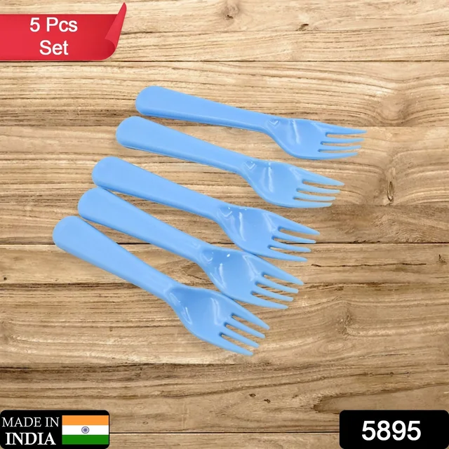 Reusable Plastic Forks – 5-Piece Heavy Duty Set | Serve Stellar