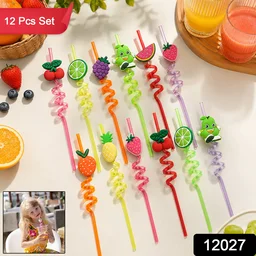 Reusable Plastic Straws – Cartoon Truck Design, 12 Pcs | Siplix