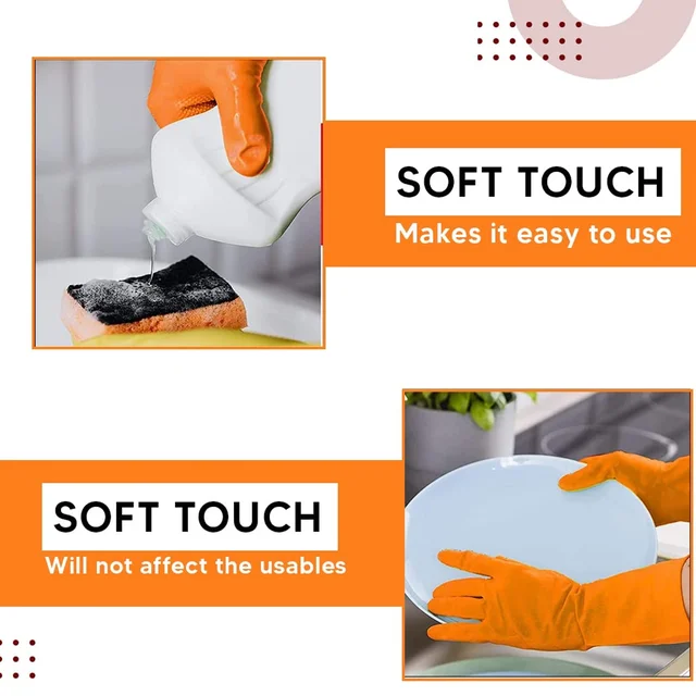 Reusable Rubber Cleaning Gloves – Waterproof & Durable for Kitchen