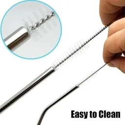 Reusable Stainless Steel Straws – Set of 4 with Brush | SparkleTidy