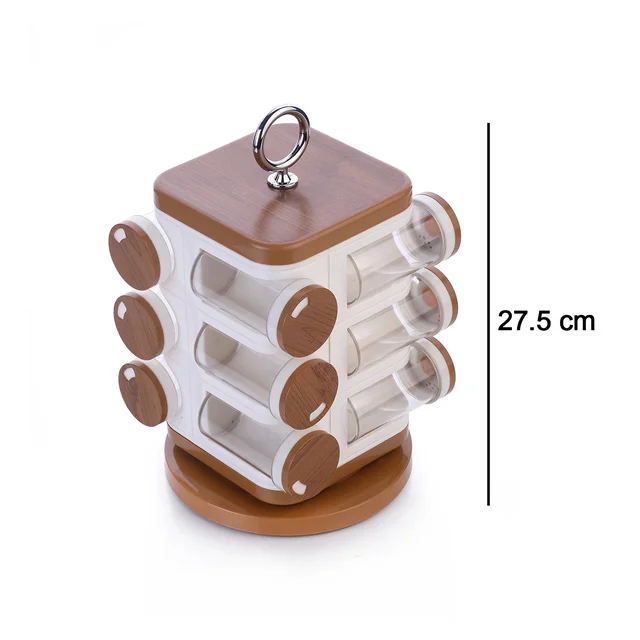 Revolving Spice Rack – 12-Jar Masala Box for Kitchen | Ganesh