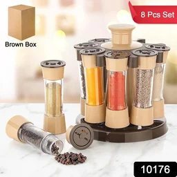 Revolving Spice Rack – 8 Jars for Kitchen & Dining | Tidy Table