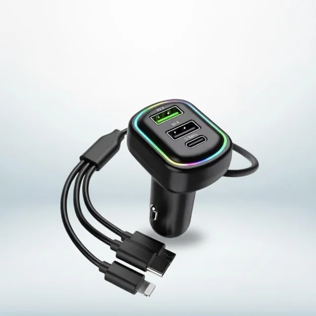 RGB Breathing Light Car USB Charger – Multi Port Fast Charging