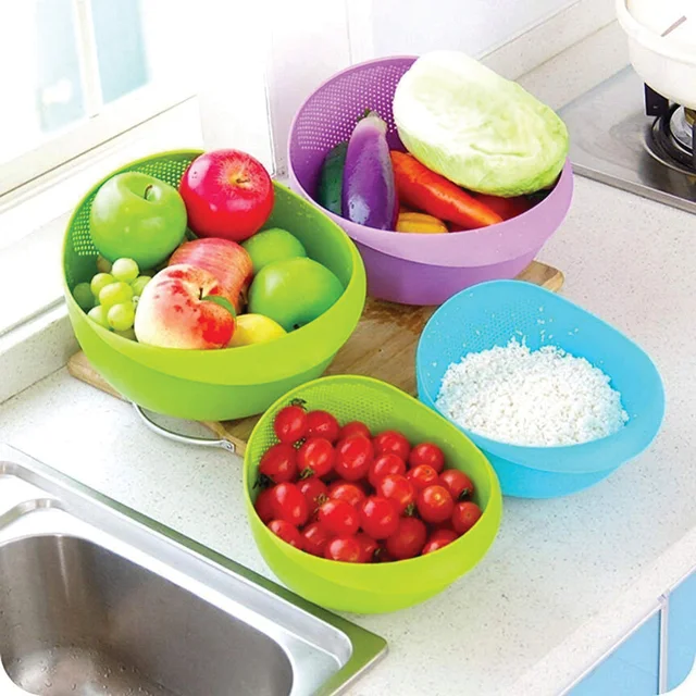 Rice Bowl Strainer – Large Plastic Grain Washer | Tidy Table