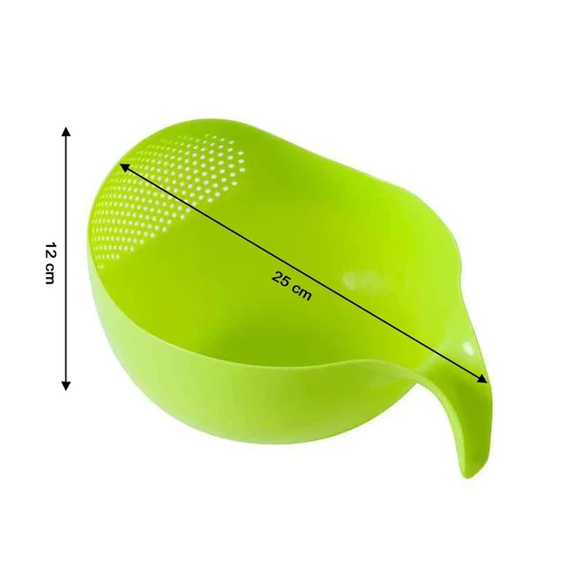 Rice Strainer Bowl Set – Thick Plastic 3pc with Handle | Vastate