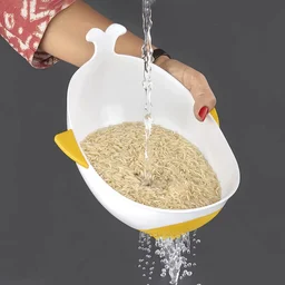 Rice Washing Bowl & Strainer 2 Pc – Multipurpose Kitchen Tool