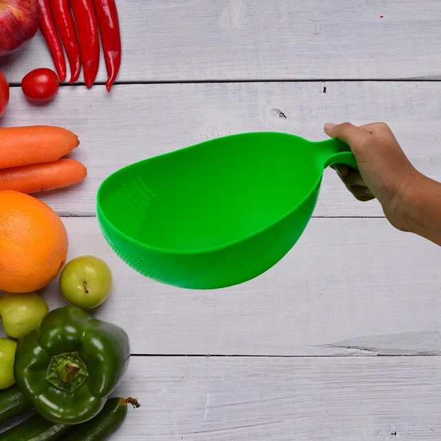 Rice Washing Bowl – Thick Drain Basket with Handle | Quickslice