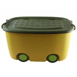 Rolling Storage Container Box with Wheels and Lid 25 Litre for Toys (1 Pc)
