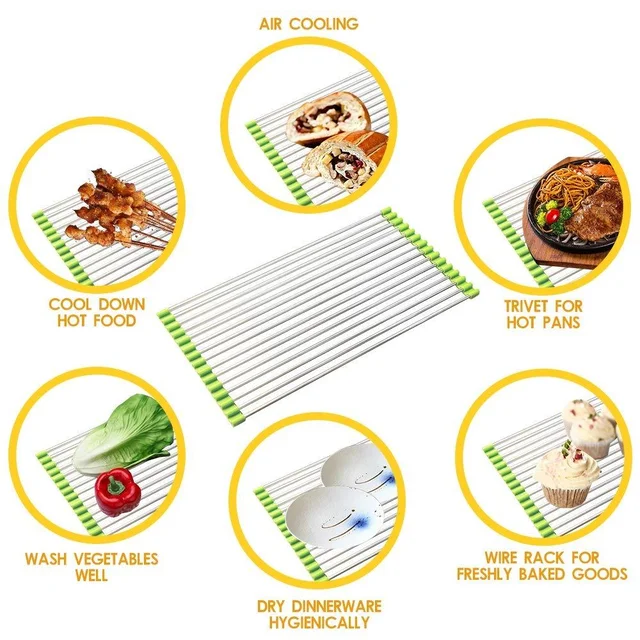 Roll-Up Dish Drying Rack – Space-Saving | CookAura