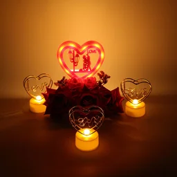 Romantic Heart Love Decorative Gift Set – Elegant Rose & Candle Decor