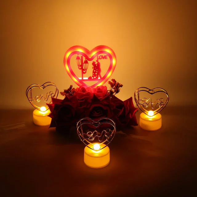 Romantic Heart Love Decorative Gift Set – Elegant Rose & Candle Decor