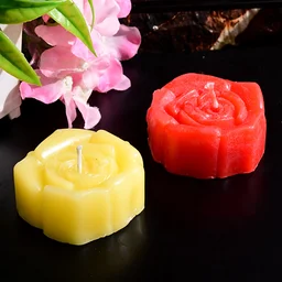 Rose Shaped Wax Candle Set – Elegant 6-Piece Home Decor
