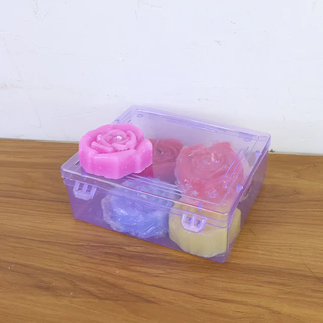 Rose Shaped Wax Candle Set – Elegant 6-Piece Home Decor