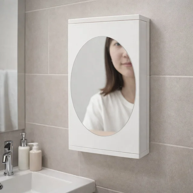 Rotating Bathroom Mirror Cabinet – Space Saving Wall Storage