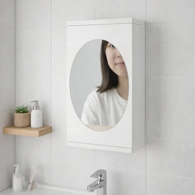 Rotating Bathroom Mirror Cabinet – Space Saving Wall Storage