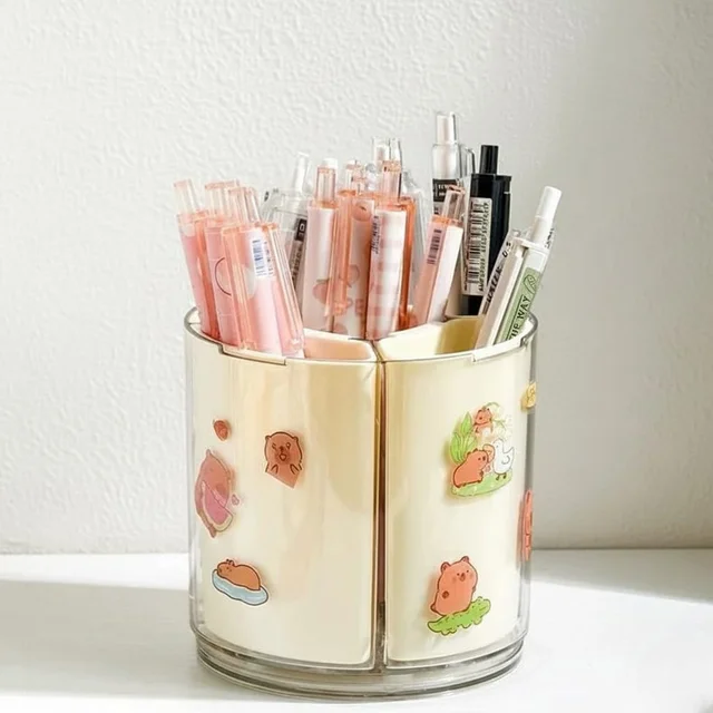 Rotating Desk Organizer – 5 Compartments with 360° Spin for Office & Home