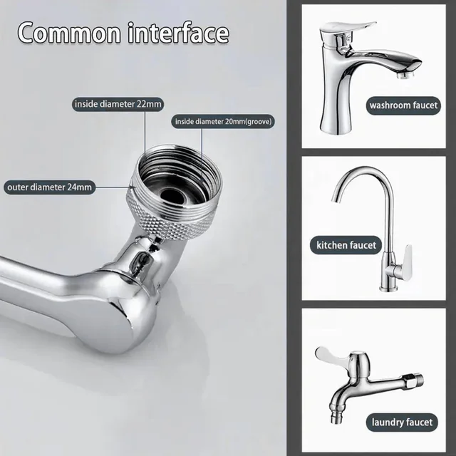 Rotating Faucet Sprayer – 1080° Swivel & Dual Flow | Bathora
