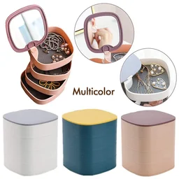 Rotating Jewellery Box – 4-Layer Multicolour Organizer |