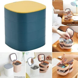 Rotating Jewellery Box – 4-Layer Multicolour Organizer |