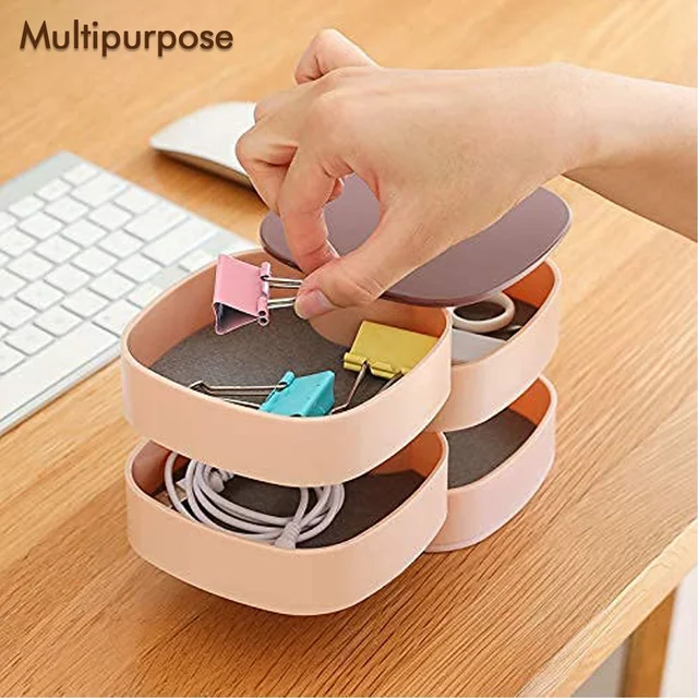Rotating Jewellery Box – 4-Layer Multicolour Organizer |