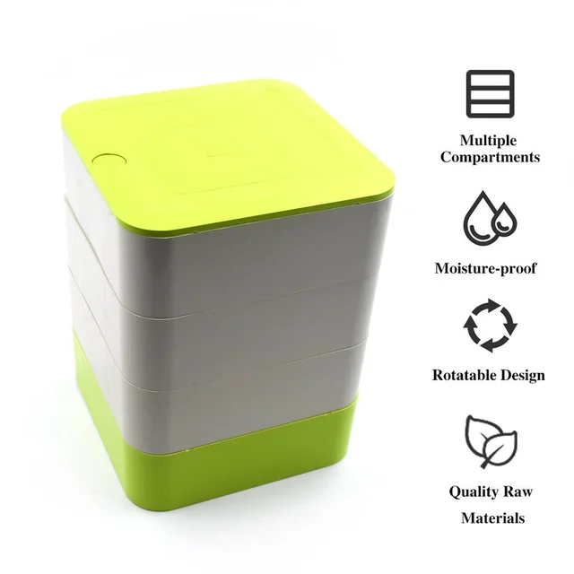 Rotating Jewelry Box – 4-Layer 360° Organizer for Accessories | Organivo