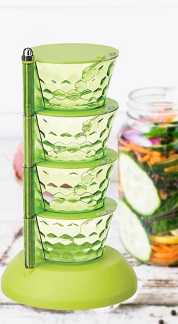 Rotating Pickle Rack – 4-in-1 Multipurpose Kitchen Storage | CookAura