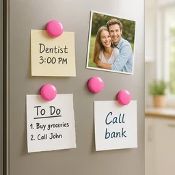 Round Fridge Magnets – Strong Grip, Scratch-Safe Buttons (4 Pcs)