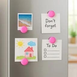 Round Fridge Magnets – Strong Grip, Scratch-Safe Buttons (4 Pcs)