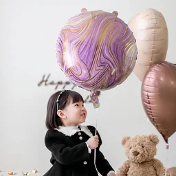 Round Marble Foil Balloon – Bright Party Decoration 15cm