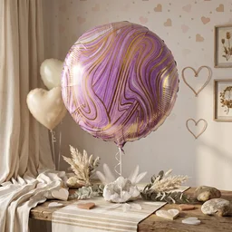 Round Marble Foil Balloon – Bright Party Decoration 15cm