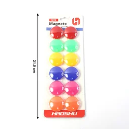 Round Refrigerator Magnets – Strong Colorful 12 Pc Set