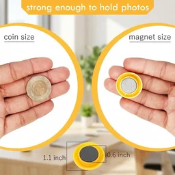 Round Refrigerator Magnets – Strong Colorful 12 Pc Set