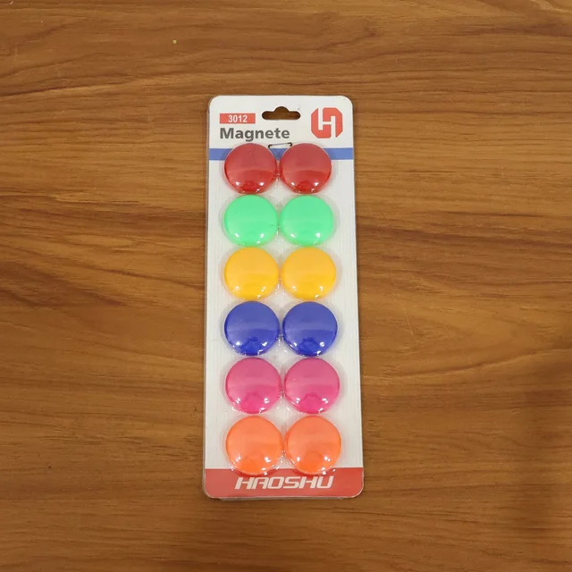 Round Refrigerator Magnets – Strong Colorful 12 Pc Set