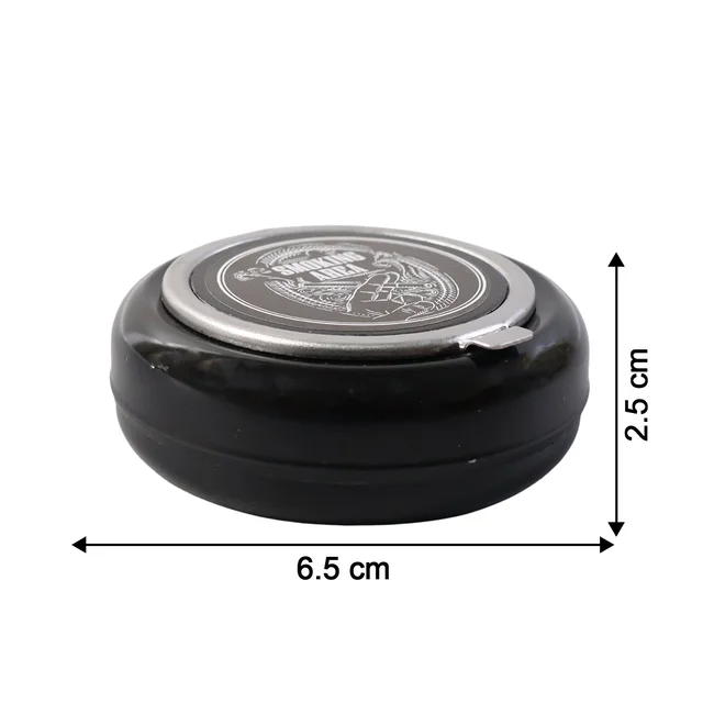 Round Smokeless Ashtray with Lid – Windproof & Easy Clean