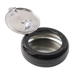 Round Smokeless Ashtray with Lid – Windproof & Easy Clean