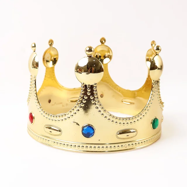 Royal Crown with Colored Gems – Lightweight Costume Headpiece