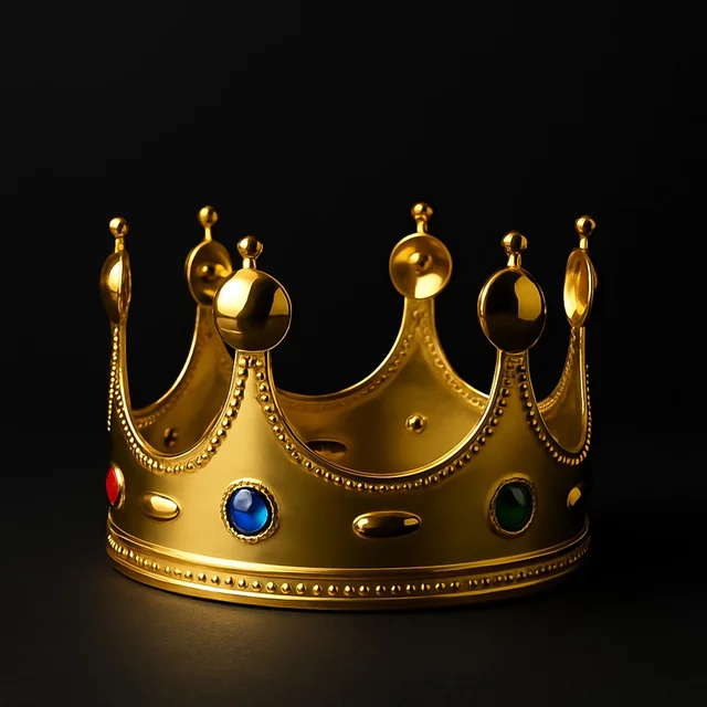 Royal Crown with Colored Gems – Lightweight Costume Headpiece