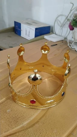Royal Crown with Colored Gems – Lightweight Costume Headpiece