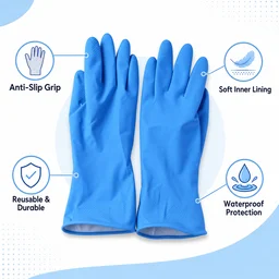 Rubber Cleaning Gloves – Reusable and Waterproof for Household Tasks