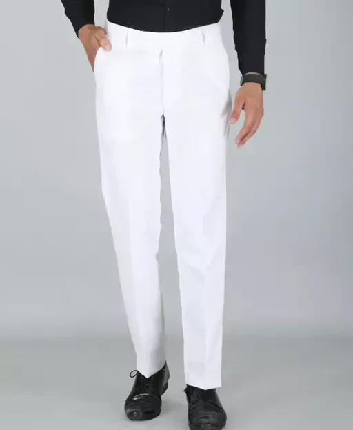 Ashu Mens Formal Pants (White) - 32