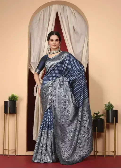 Premium Zari work woven Banarasi Saree MO - Free Size