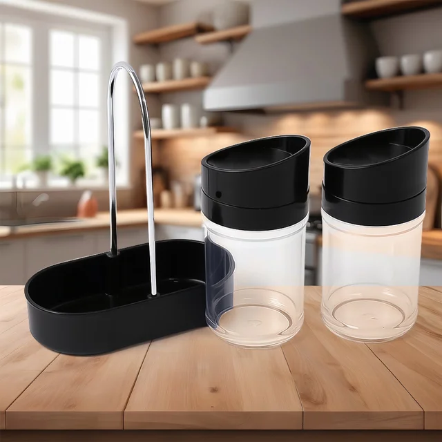 Salt N Pepper Plastic Jar Set – Durable Kitchen Spice Storage